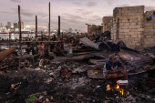 Aftermath of a fire at a slum area in Manila