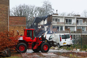 Aftermath of an explosion in a residential area, in The Hague