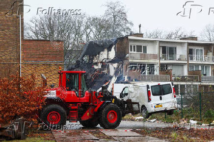 Aftermath of an explosion in a residential area, in The Hague