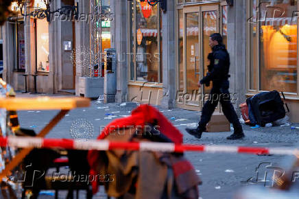 Site where a car drove into a crowd at a Magdeburg Christmas market in Magdeburg