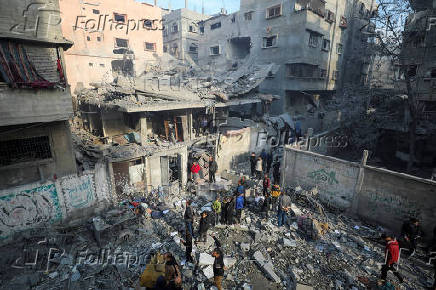 Aftermath of an Israeli strike on a house in Gaza City