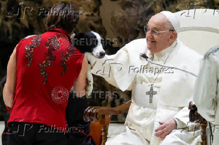 Pope Francis holds the weekly general audience