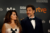 Spanish actor Javier Bardem receives the Donostia Award for lifetime achievement at the San Sebastian Film Festival