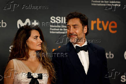 Spanish actor Javier Bardem receives the Donostia Award for lifetime achievement at the San Sebastian Film Festival