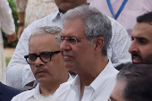 Noel Tata, the half-brother of former chairman of Tata Group Ratan Tata, arrives to attend the final viewing of Tata, in Mumbai