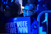 Democratic presidential nominee U.S. Vice President Kamala Harris campaigns in North Las Vegas