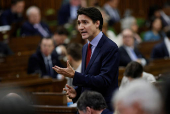 Canada's Prime Minister Justin Trudeau speaks during Question Period in the House of Commons on Parliament Hill in Ottawa