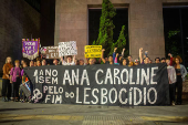 Ato pelo fim do lesbicdio, em frente ao MASP