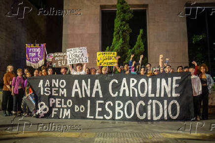 Ato pelo fim do lesbicdio, em frente ao MASP