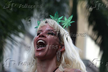 Unofficial kick off of Rio's Carnival with the weed block parade in Rio