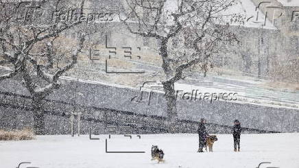 Snowfall in Budapest