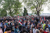 Protest to demand the resignation of the Hungarian Interior Minister Sandor Pinter and reforms in the child-protection system, in Budapest
