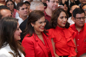 Honduras Defence Minister Rixi Moncada registers as presidential pre-candidate for LIBRE ruling party, in Tegucigalpa