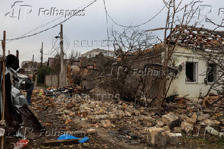 Aftermath of a Russian drone attack in Odesa