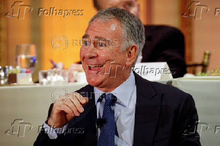 Ken Griffin speaks to the Economic Club of New York at The Plaza Hotel in New York