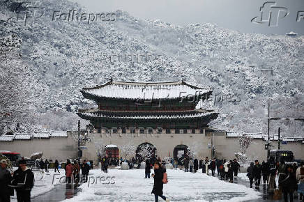 Heavy snow fall in Seoul