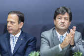 Joo Doria e Luiz Henrique Mandetta durante reunio