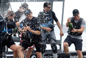 Team New Zealand wins SailGP sailboat races in New York Harbor near New York City