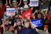 Republican presidential nominee and former U.S. President Trump holds a campaign rally in Indiana, Pennsylvania