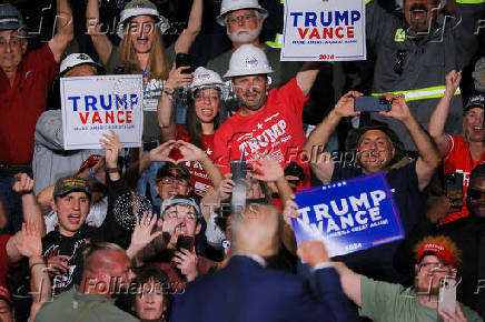 Republican presidential nominee and former U.S. President Trump holds a campaign rally in Indiana, Pennsylvania