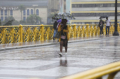 Forte chuva no Viaduto Santa Ifignia em SP