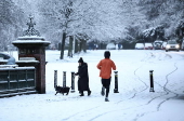 Heavy snow in Liverpool amidst warnings for snow and ice across Britain