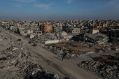 Destroyed buildings in Rafah