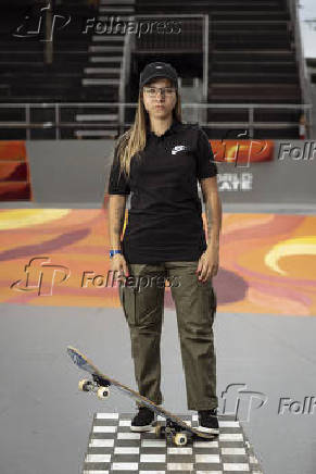 A skatista brasileira Pmela Rosa