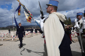President Macron pays homage to the local Resistance during WWII as part of the 80th anniversary of the liberation of Nazi occupied France