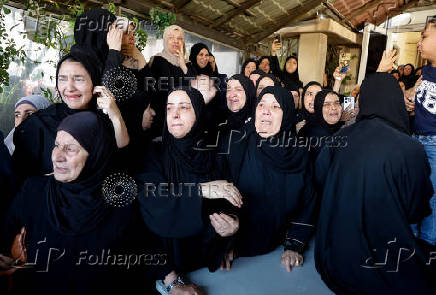 Funeral for Palestinians killed in an Israeli airstrike, in Tubas