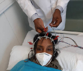 Wachuka Gichohi, suffering from long COVID, undergoes nerve conduction study test