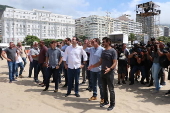 Palco da virada do reveillon em copacabana no rio de janeiro