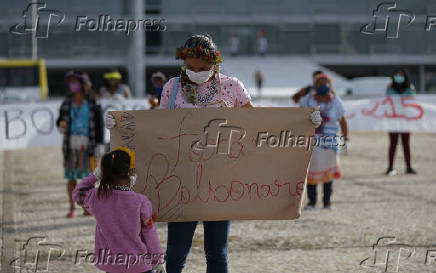 Indgenas protestam contra o governo Bolsonaro
