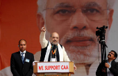 FILE PHOTO: India's Home Minister Amit Shah addressed a rally in support of a new citizenship law, in Lucknow