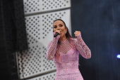 A cantora Ivete Sangalo abrindo o Palco Mundo, no Rock in Rio 2024