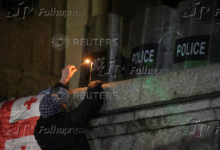 Georgian opposition supporters protest against government's EU application delay