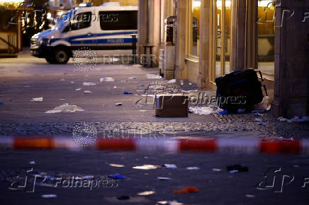 Site where a car drove into a crowd at a Magdeburg Christmas market in Magdeburg