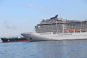 Movimentao de transatlnticos no pier mau no rio de janeiro