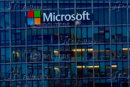 FILE PHOTO: FILE PHOTO: A Microsoft logo is seen in Issy-les-Moulineaux near Paris