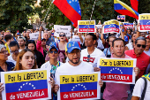 Venezuelans gather in support of Venezuelan opposition presidential candidate Gonzalez, in Madrid