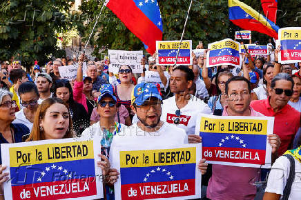 Venezuelans gather in support of Venezuelan opposition presidential candidate Gonzalez, in Madrid