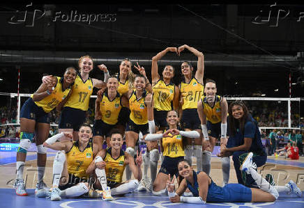 Jogadoras da seleo brasileira de vlei feminino