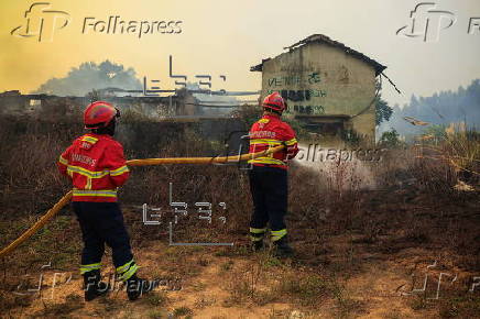 Forest fire in Gondomar, Portugal