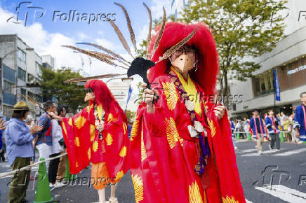 Desfile durante o Festival de Nagoya Matsuri, no Japo