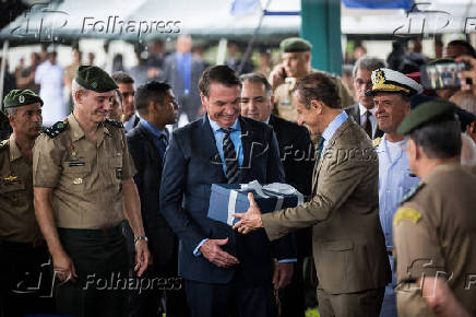 Presidente Jair Bolsonaro durante encontro com presidente da Fiesp, Paulo Skaf
