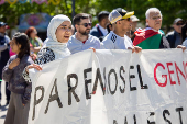 Una manifestacin pide en Logroo el alto el fuego en Palestina y el fin del genocidio