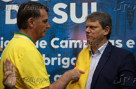 Jair Bolsonaro e Tarcsio de Freitas participam de evento em Campinas