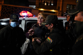 Bolivia's former President, Jeanine Anez returns to Miraflores prison after attending her trial on the 2019 political crisis, in La Paz