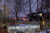 DHL cargo plane crash site near Vilnius international airport