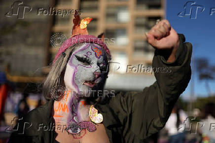 Protest to mark the International Day for the Elimination of Violence Against Women, in Bogota